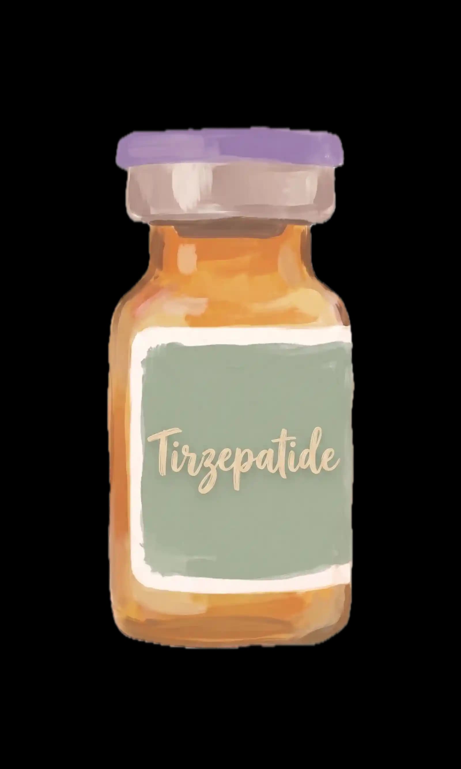 Tirzepatide medication vial for weight management
